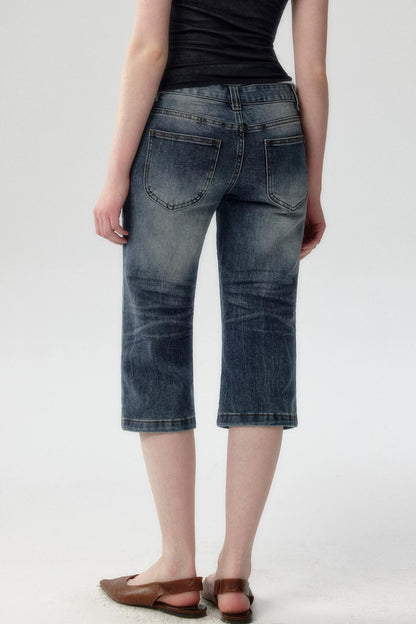 Short in denim lavato retrò