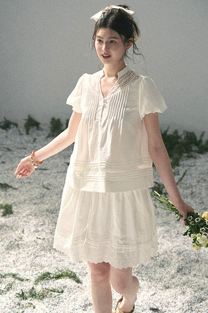 Moonlight Lace Top Two-Piece Set-Up