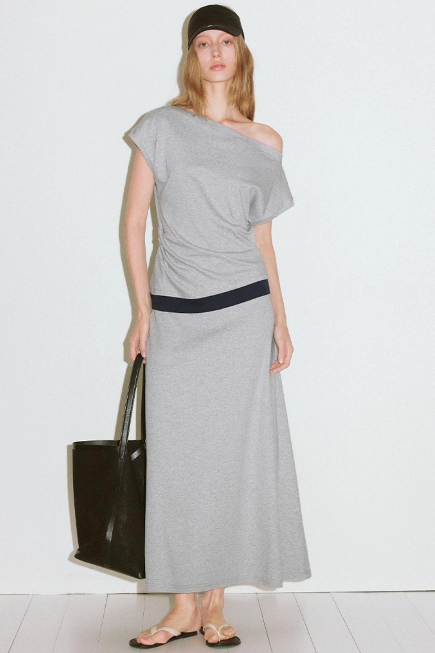 Contrast Patchwork Maxi Skirt Set