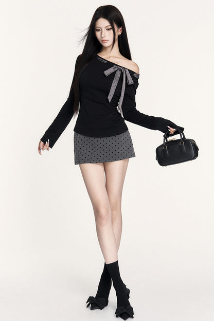 Versatile Polka Dot Hip Skirt