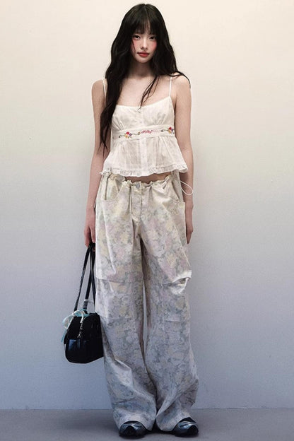 Ruffled Cotton Camisole Top