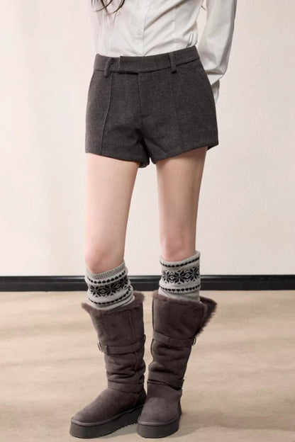 Retro High-Waisted Suit Shorts