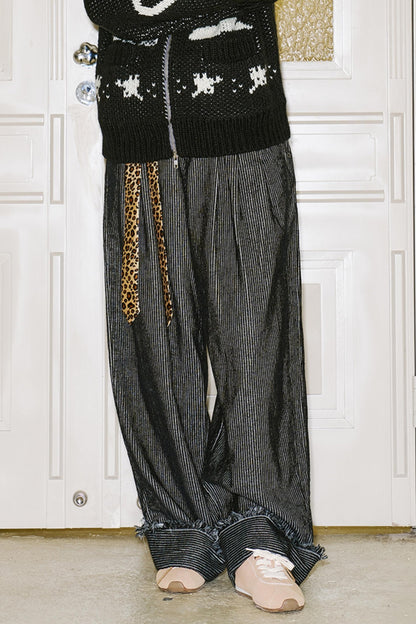 RETRO CORDUROY STRAIGHT-LEG LOOSE FIT PANTS