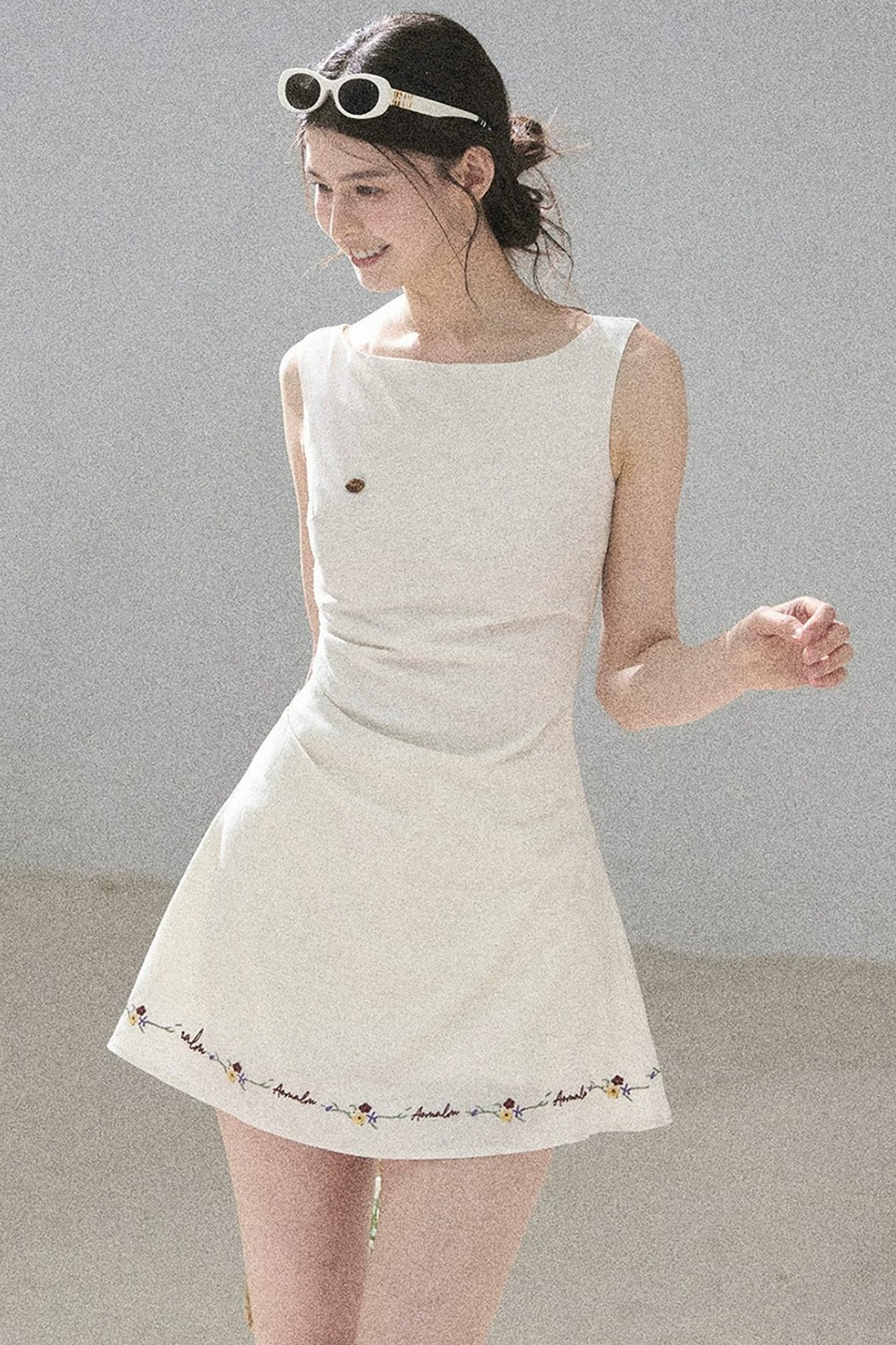 French Embroidery A-Line Dress