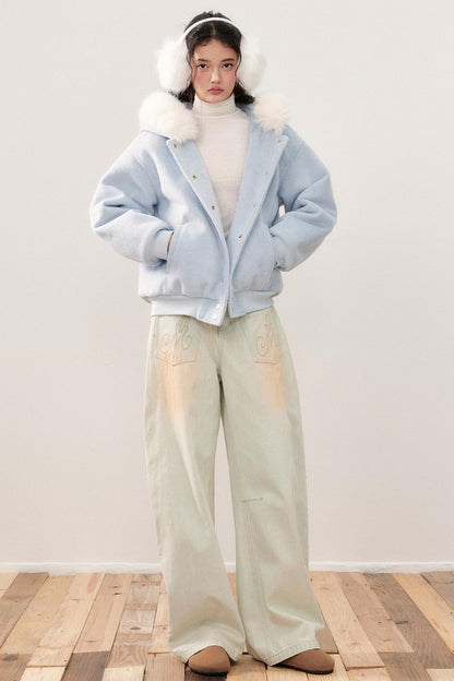 Fur Collar Hooded Padded Jacket