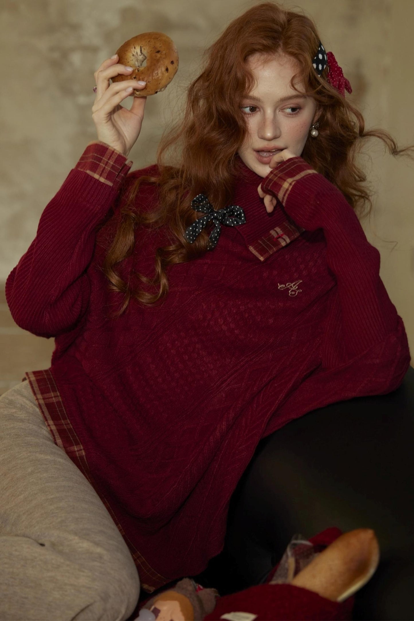 Bat Sleeve Knit With long Skirt Set-Up