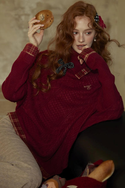 Bat Sleeve Knit With long Skirt Set-Up