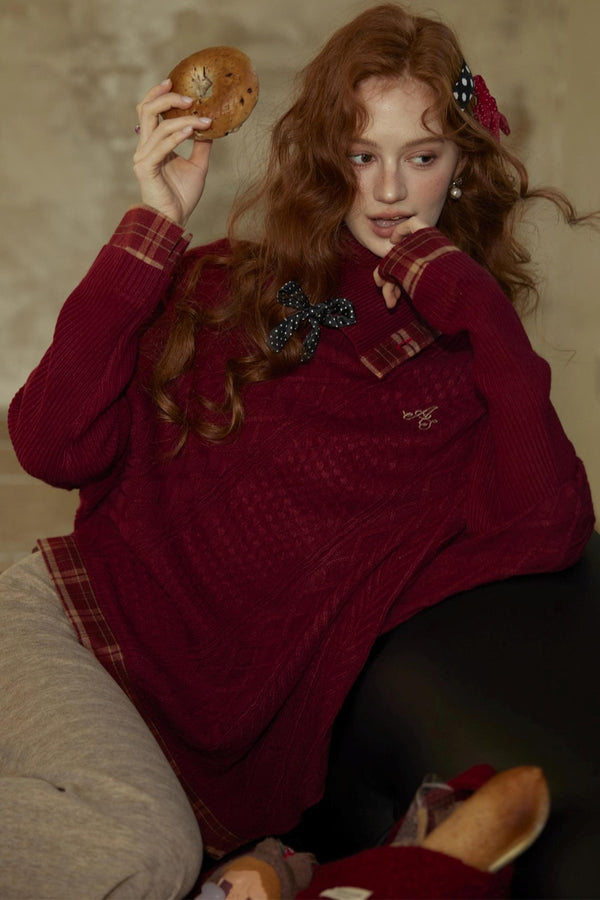 Bat Sleeve Knit With long Skirt Set-Up