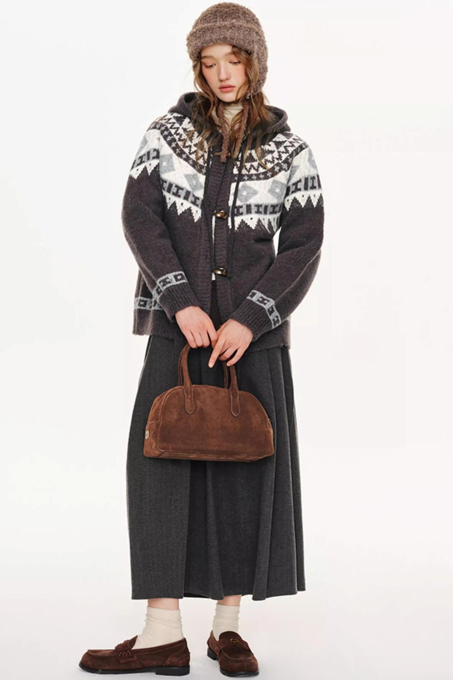 French Woolen Pleated Skirt