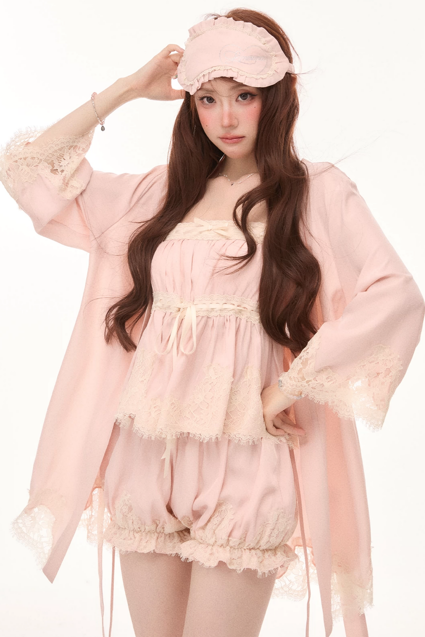 Gilded Dream Lace Pajama Set-Up
