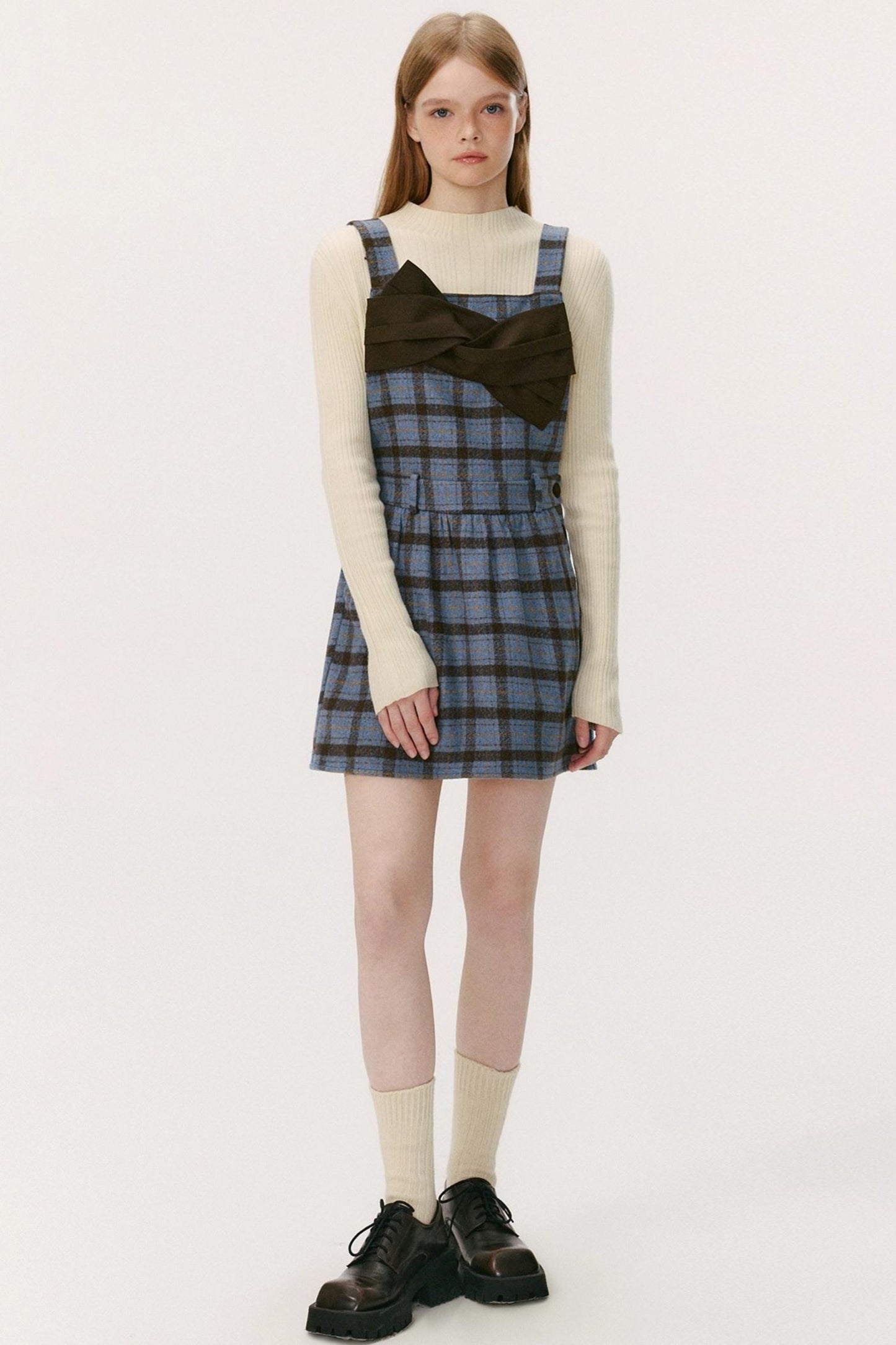 Blueberry Wool-Blend A-Line Short Dress