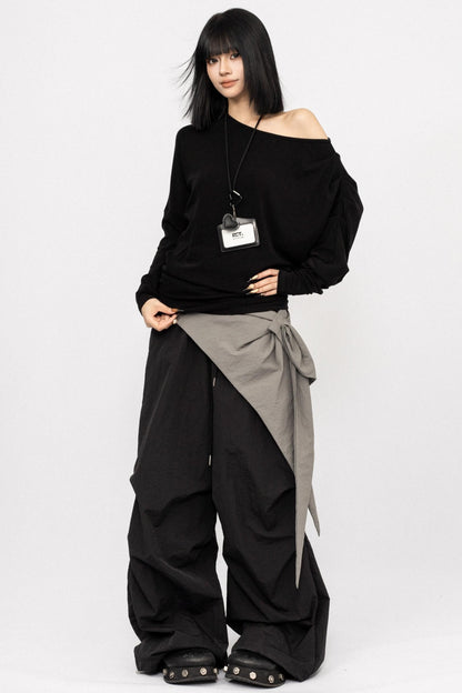 Autumn Black Shoulder Top