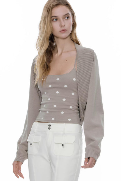 Retro Knit Cardigan Sweater Set