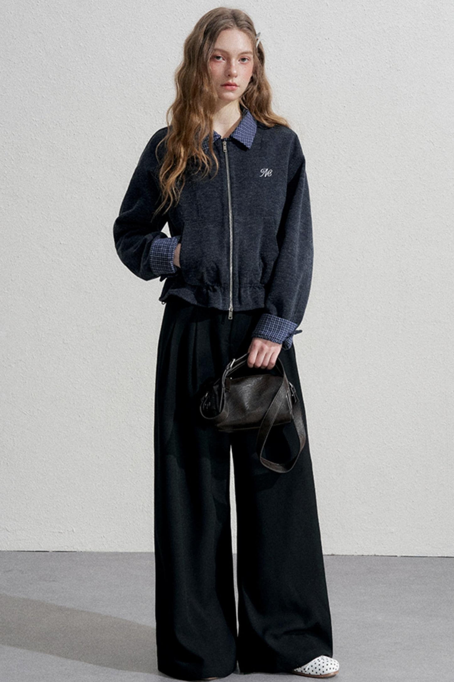 Blue Plaid Patchwork Jacket