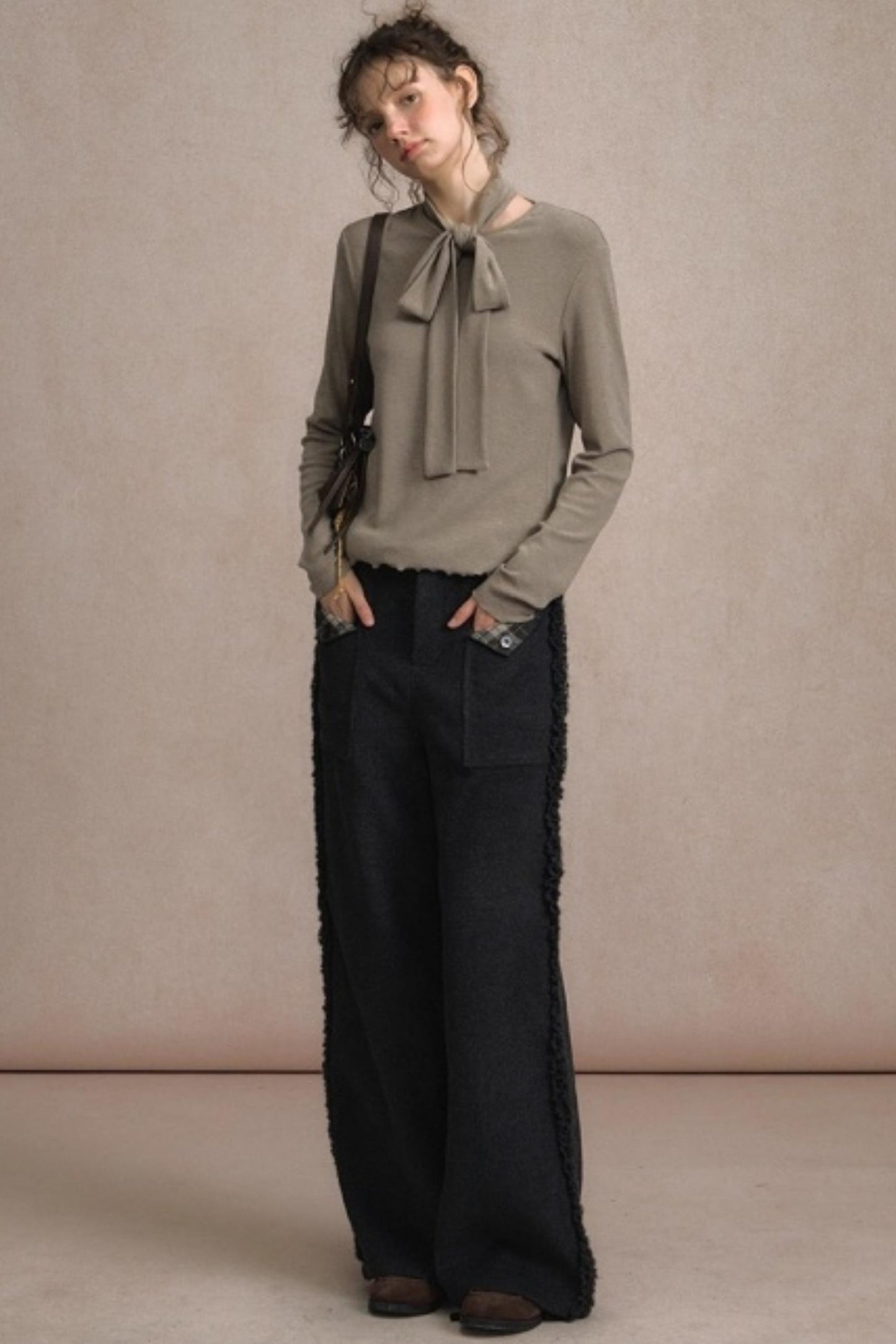 Lazy Drape Wide-Leg Pants