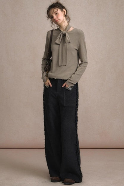 Lazy Drape Wide-Leg Pants