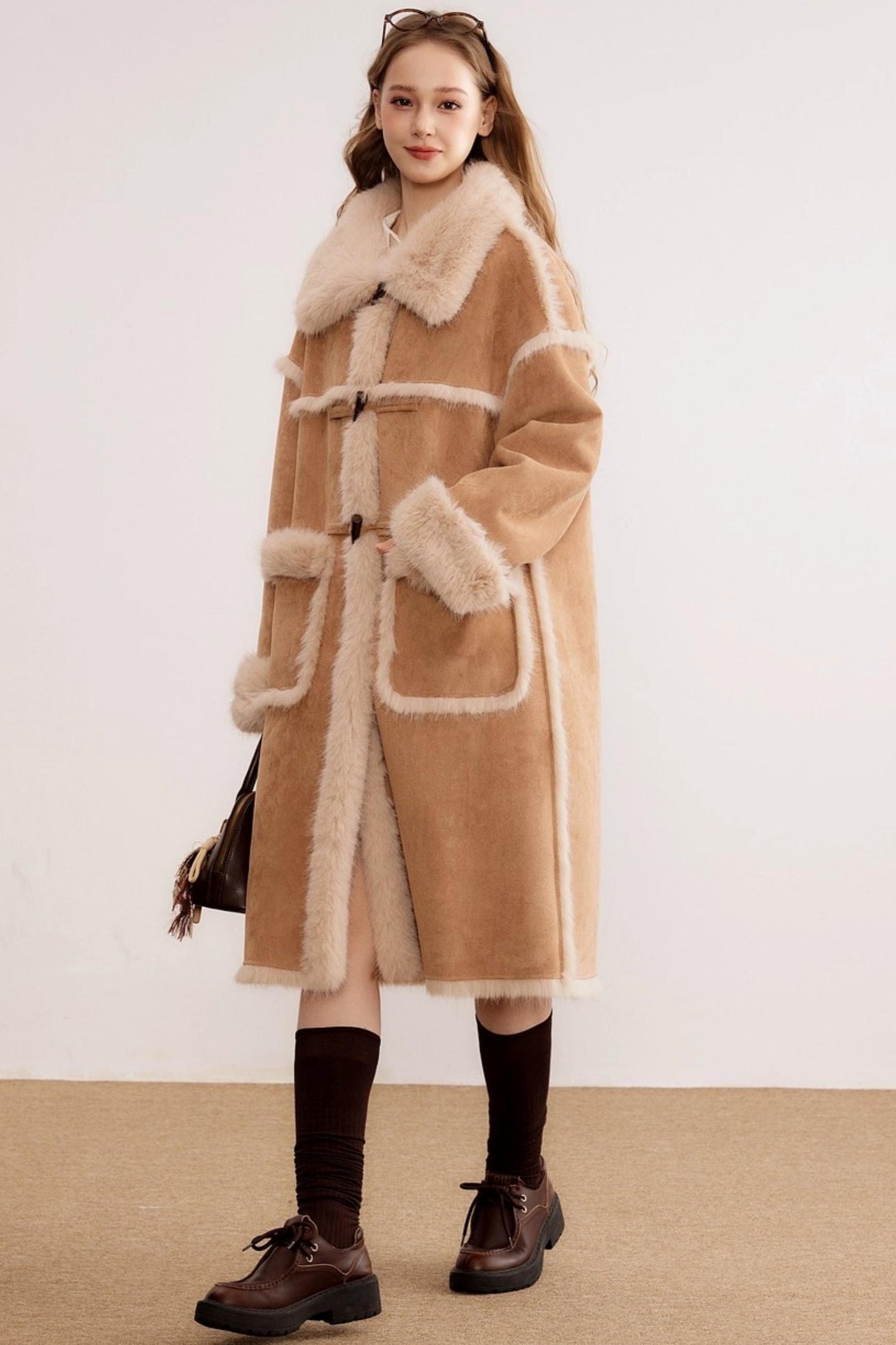 Suede Warm and Thickened Fur Coat