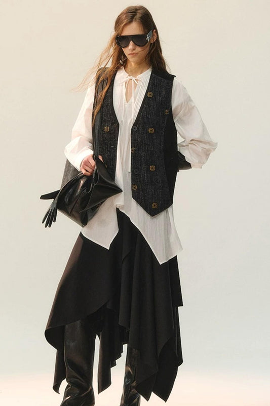 Retro Beaded Vest & Skirt Set-Up