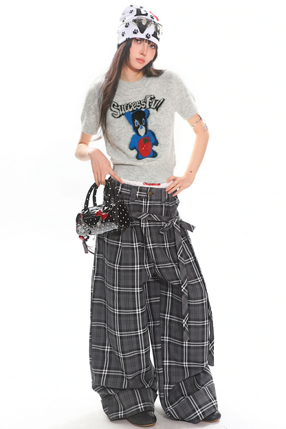 Korean Cartoon Bear Knit Top