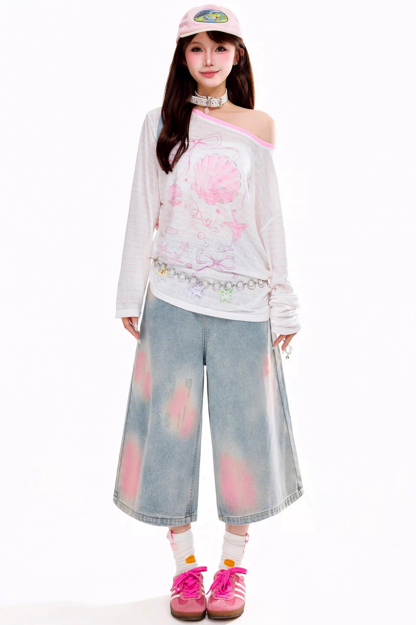 레트로 그라디언트 청반바지