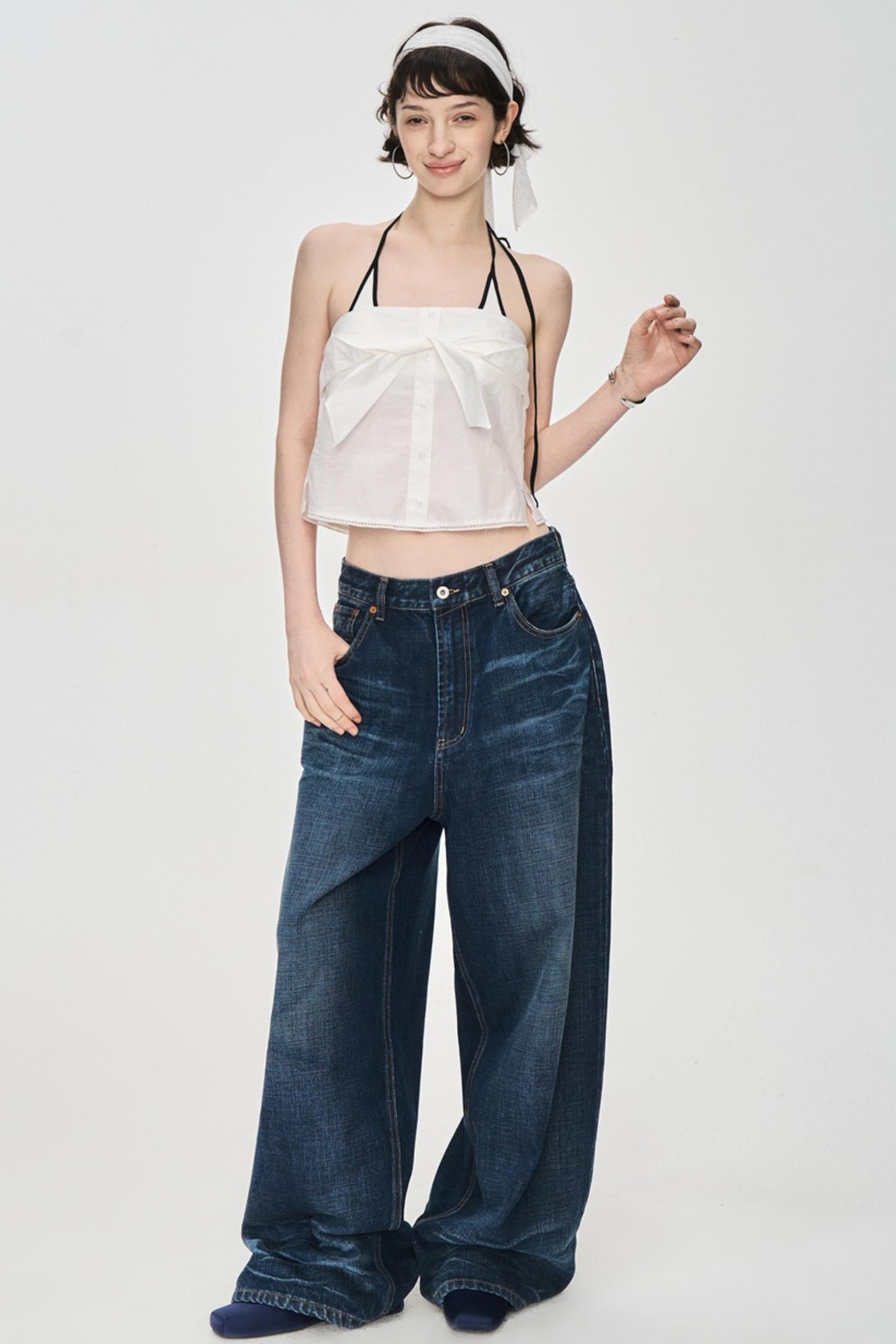 Textured Denim Jeans