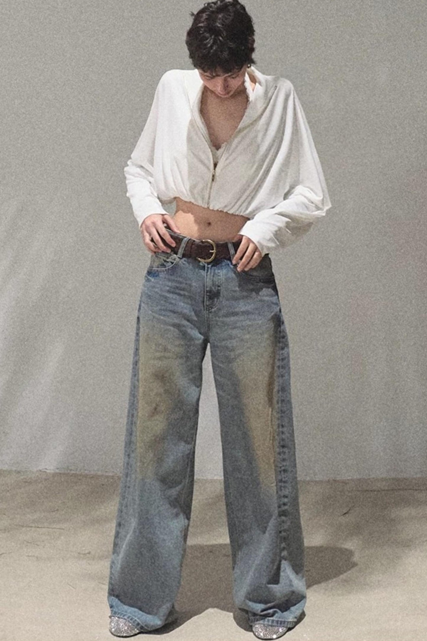 Vintage Hand-Painted Jeans Set