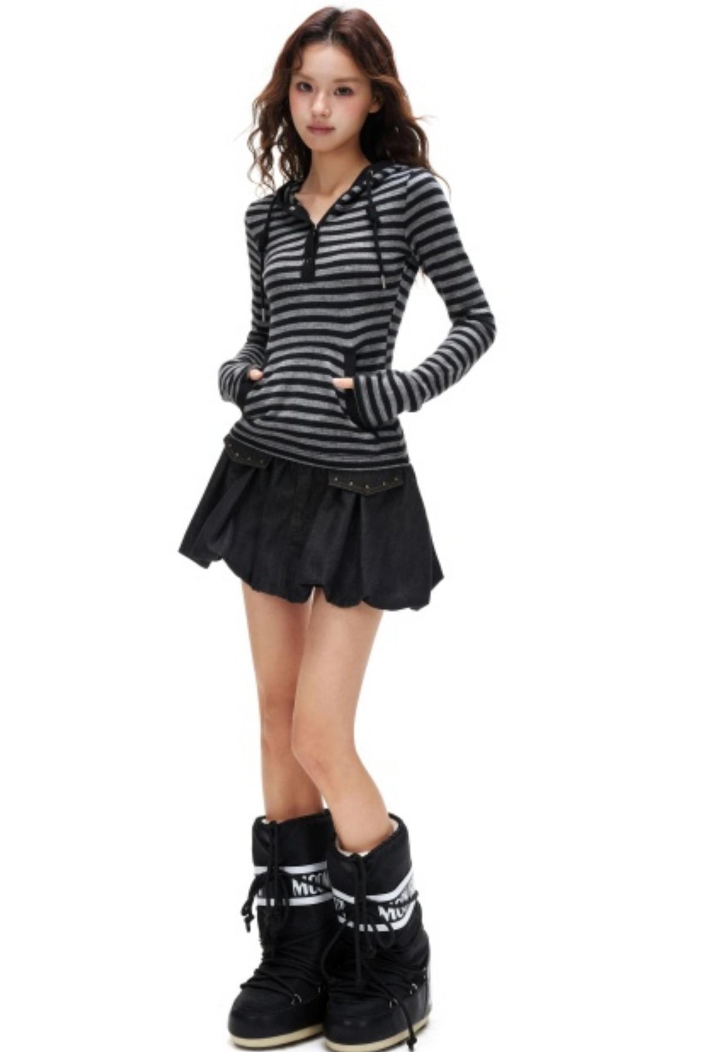 Spicy Striped Hooded Sweater