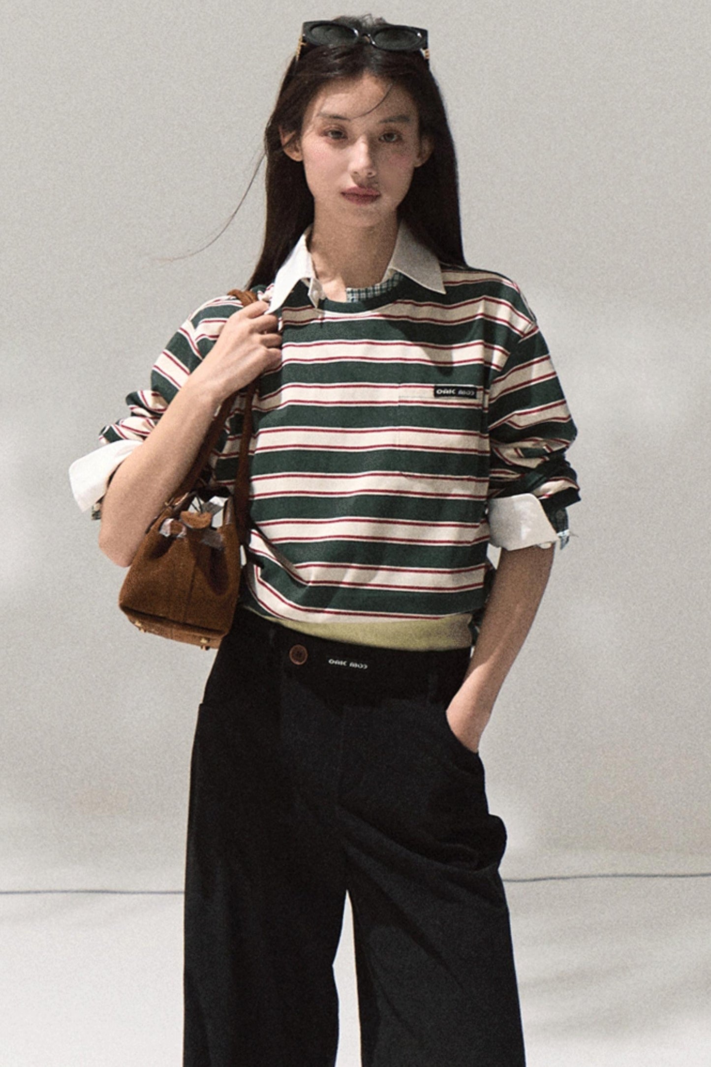 Contrasting Striped Cotton Top