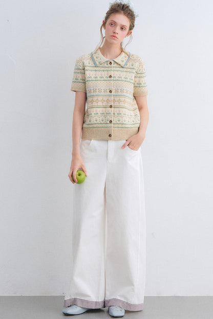 Wool Blend Fair Isle Top