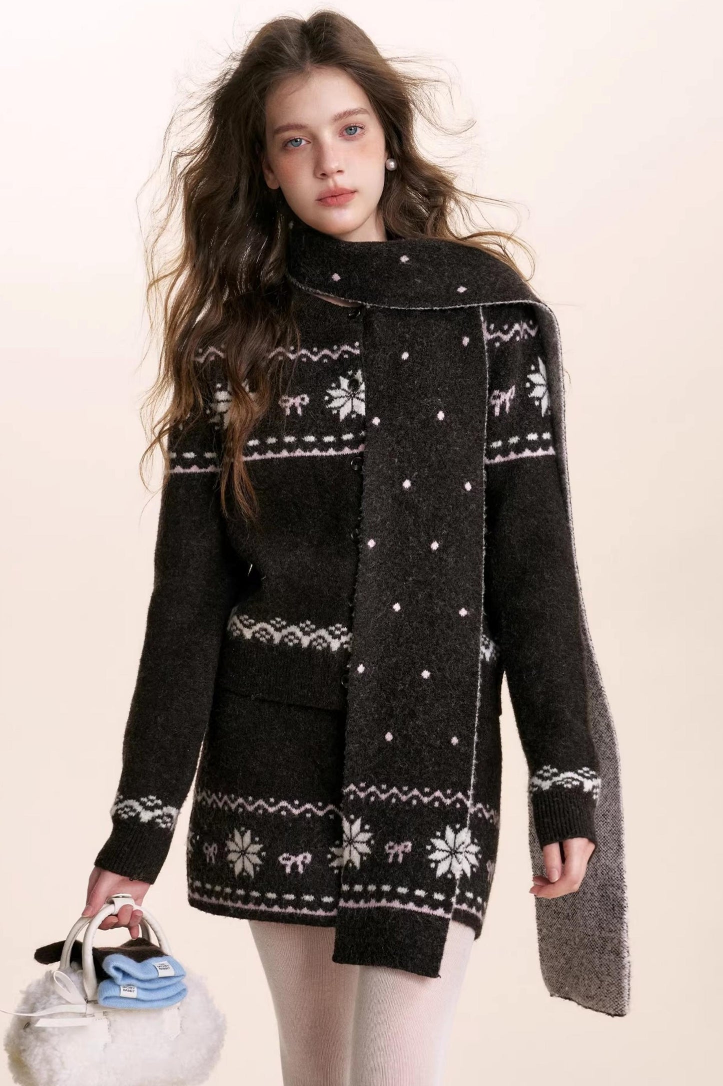 Wool Fair Isle Cardigan Set-Up