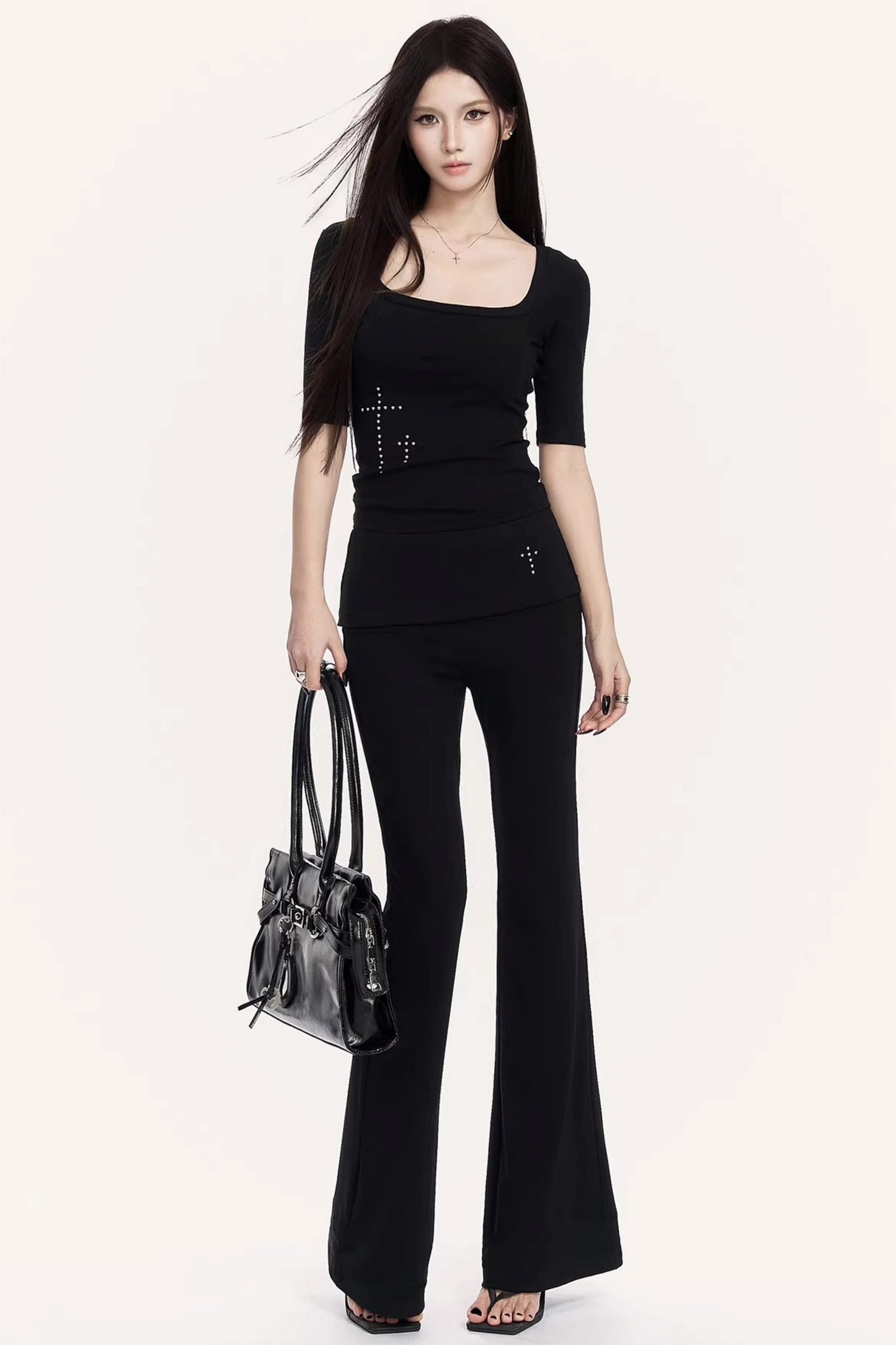 Square Neck Flared Pants Set-Up