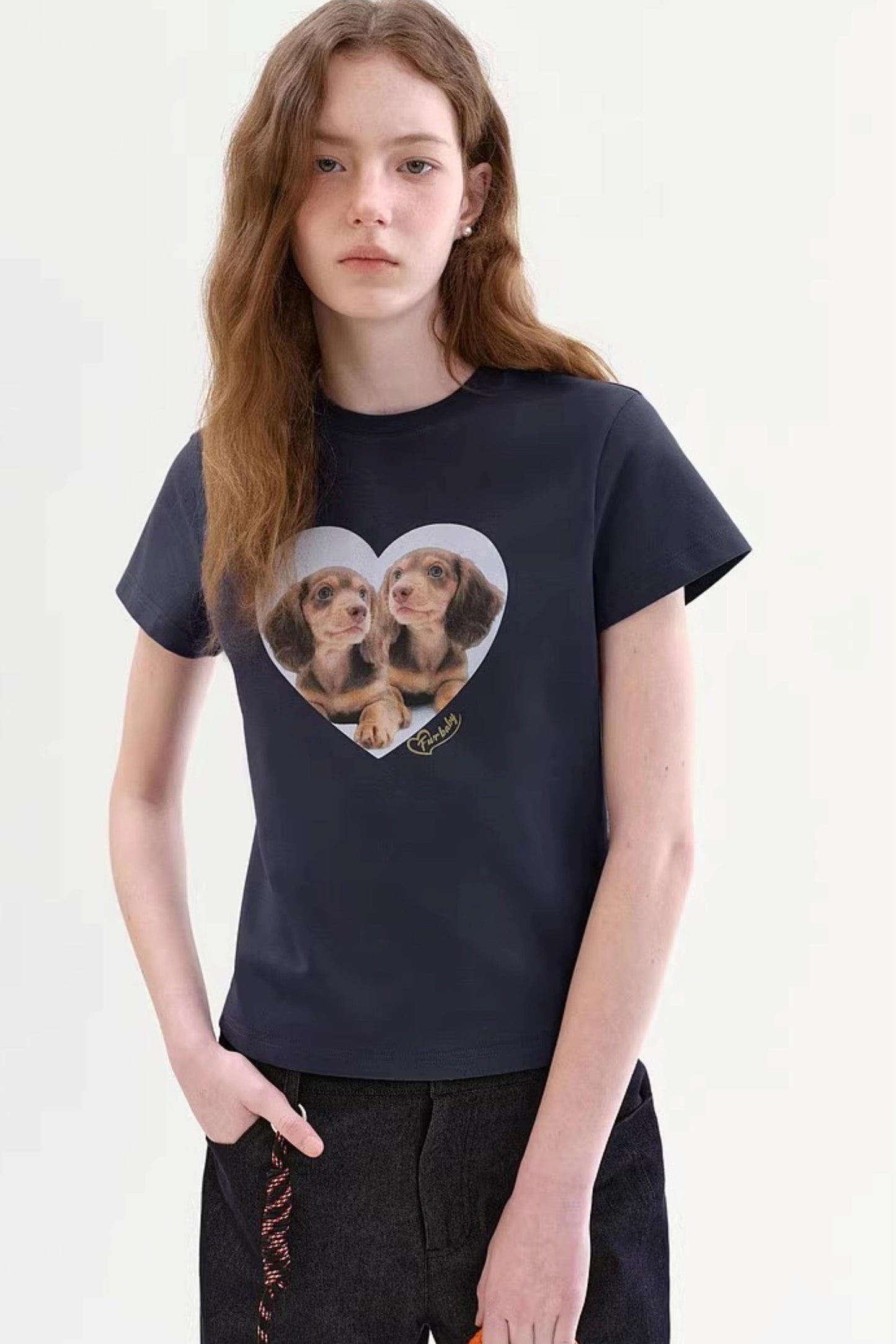 Retro Heart Puppy Top