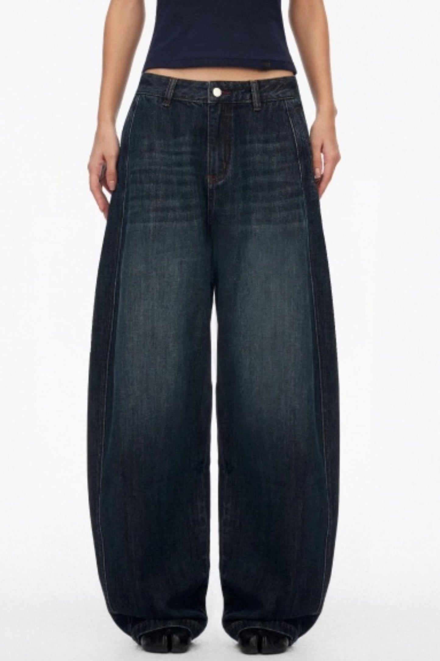 Distressed Cat Whiskers Straight Jeans