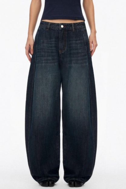 Distressed Cat Whiskers Straight Jeans