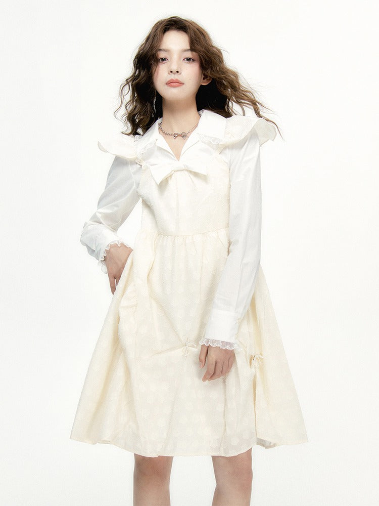 Small Fly Sleeve Ruched Dress