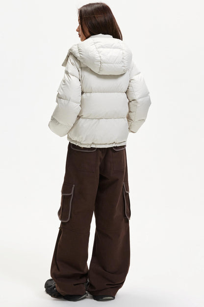 Hooded White Duck Down Jacket