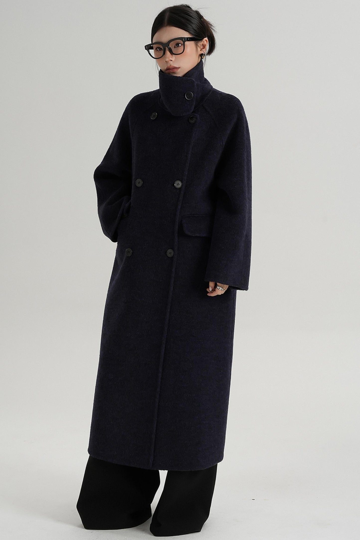 Minimalist Long Reversible Wool Coat