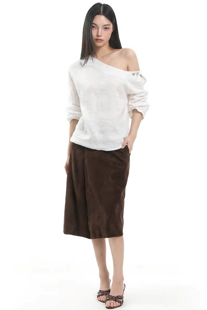 Blusa estiva con spalle scoperte