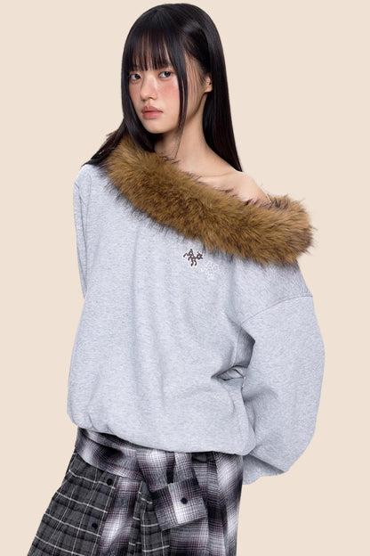 One-Shoulder Sweatshirt