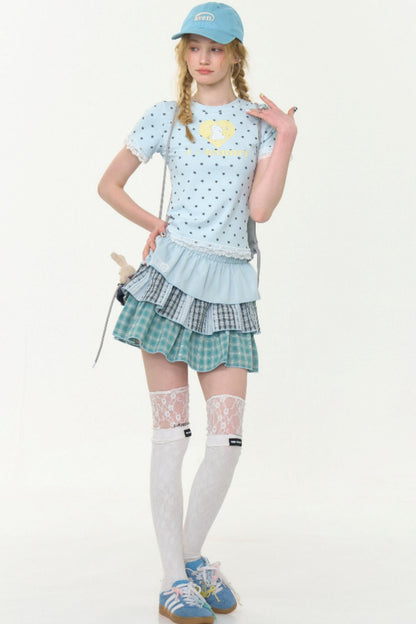 Retro Plaid High-Waisted Skirt