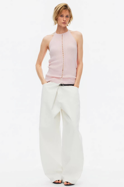 Lyocell Lace-Up Ribbed Vest