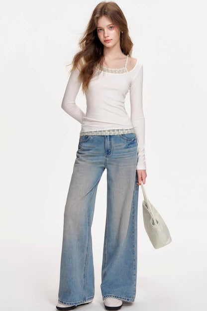 Custom-Dyed Wool Lace Top