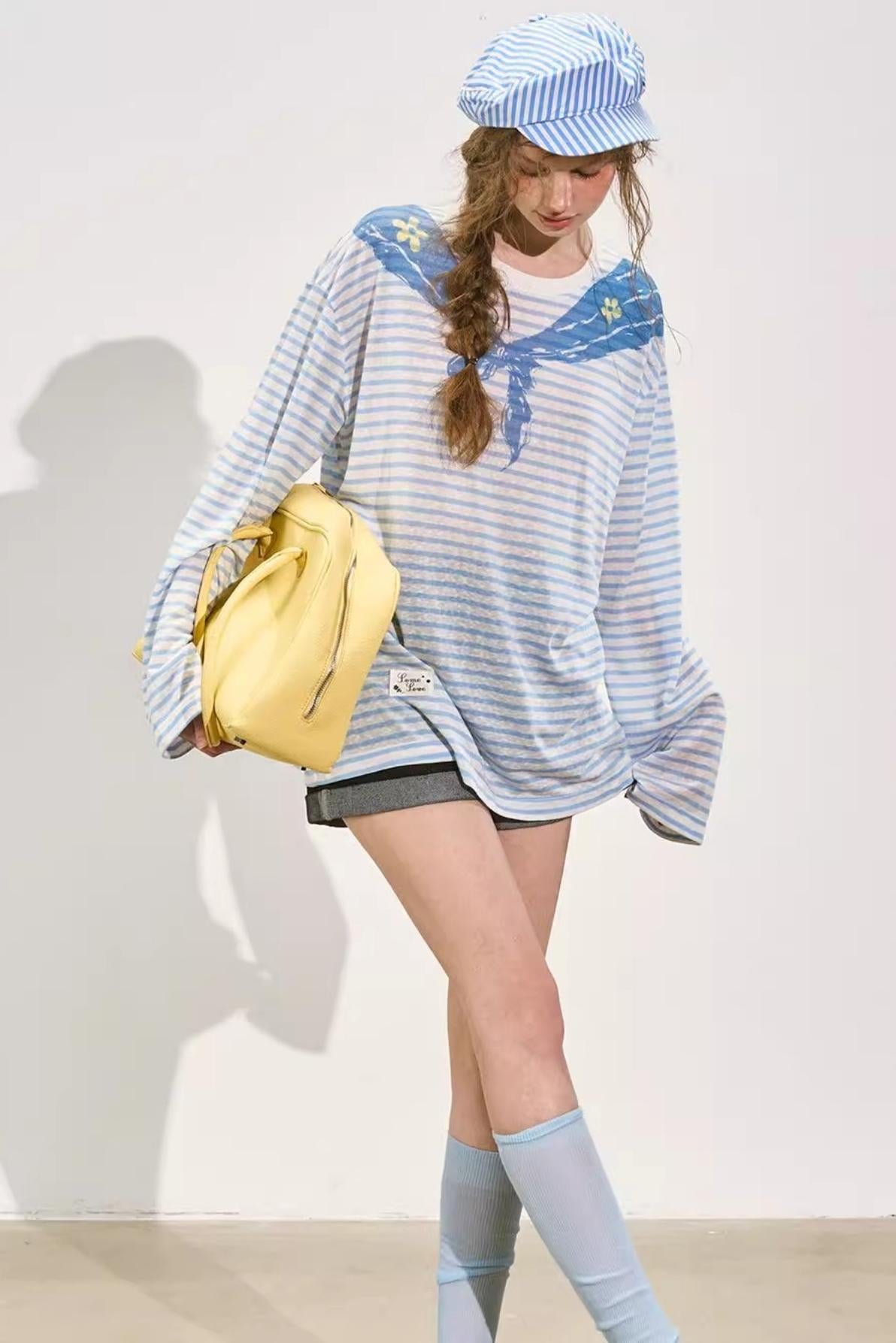 Color Clash Navy Tee