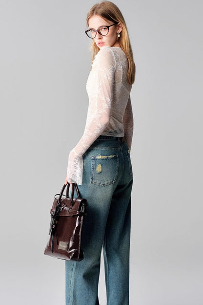 French Vanilla V-neck Top