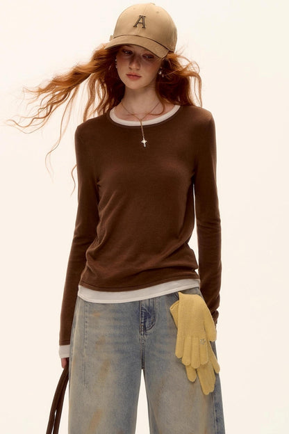 Color-Blocked Wool Cashmere Sweater