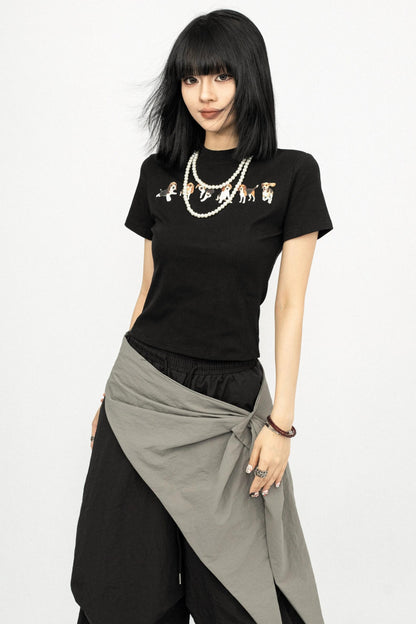 Puppy Print Short Sleeve Tee