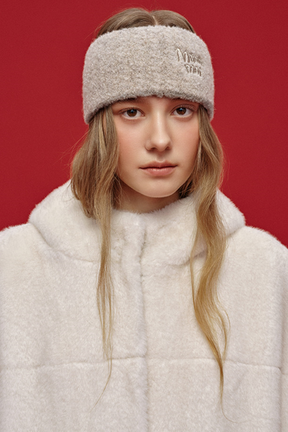 Jacquard-Haarband aus Wolle mit breiter Krempe