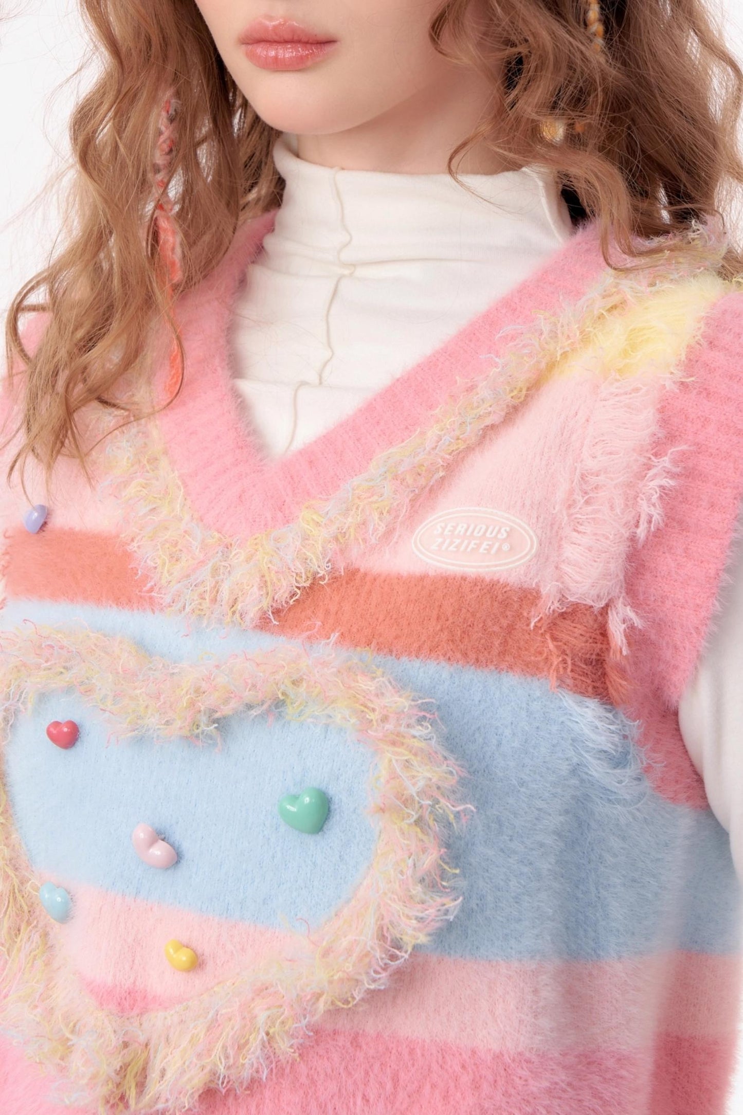 Vintage Pink Knitted V-Neck Sweater Vest