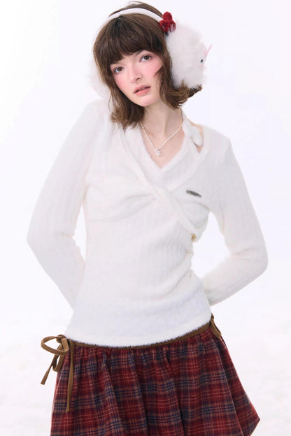 Retro Knit Halter Sweater