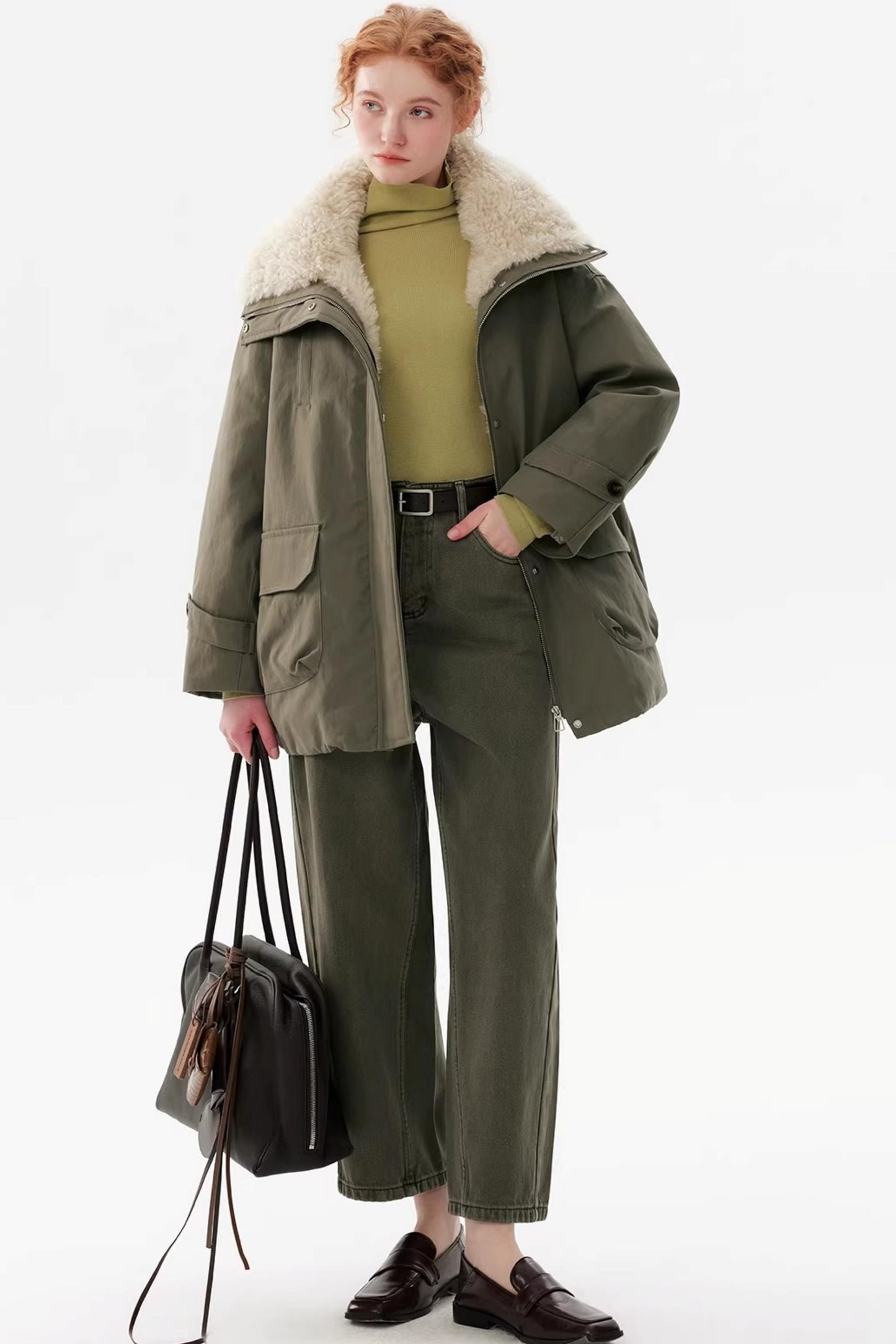 Faux Fur Collar Down Jacket